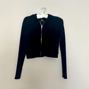 Zara cropped hoodie jacket - S